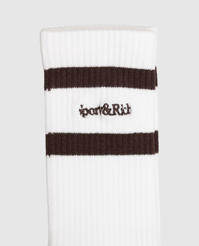 Sporty & Rich White socks with logo embroidery AC02683300WH11m