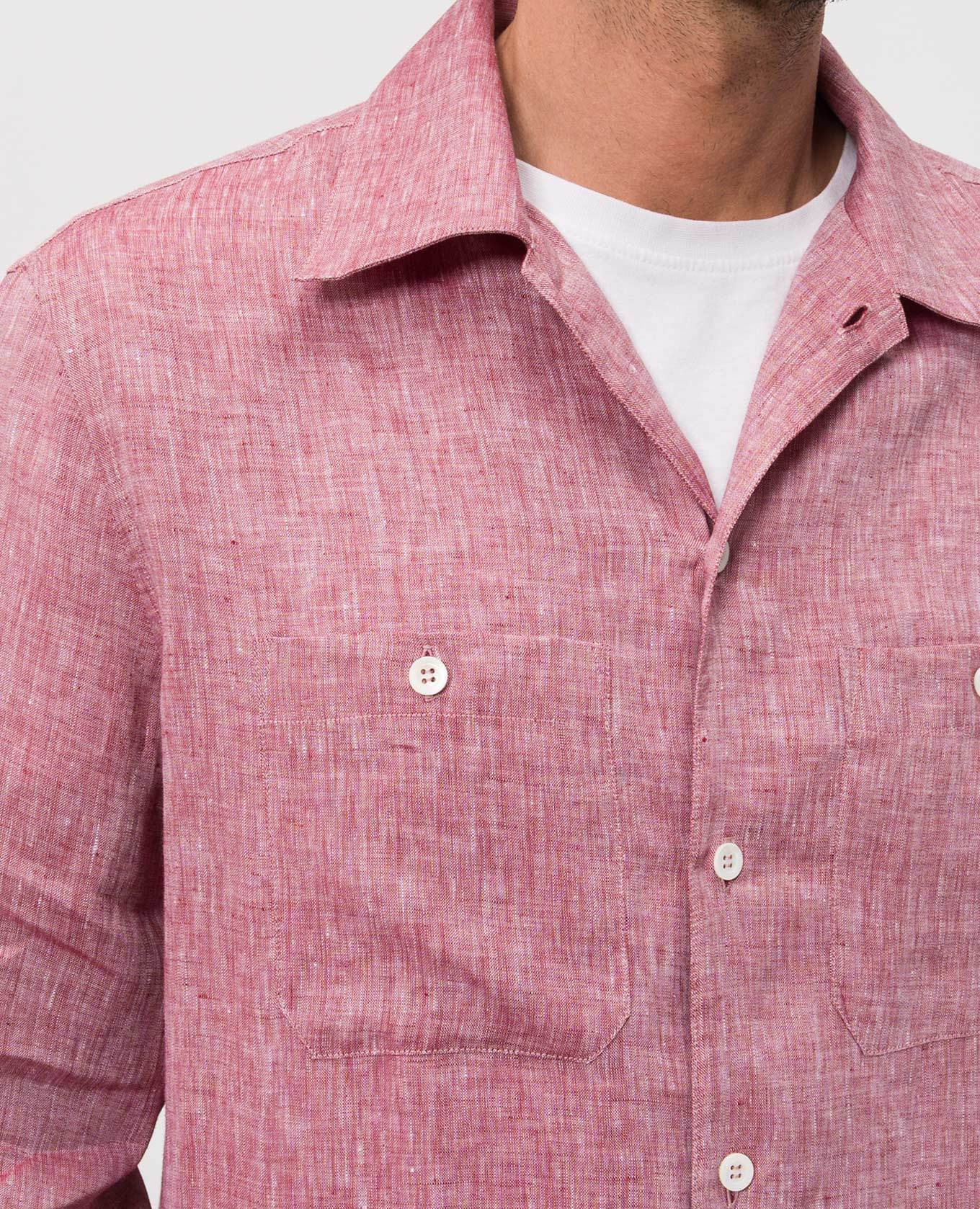 Burgundy linen shirt Brunello Cucinelli 5