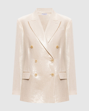 Brunello Cucinelli Ivory linen jacket with lurex ML5967091