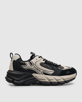 Iceberg Black logo-embossed combination sneakers IU1706