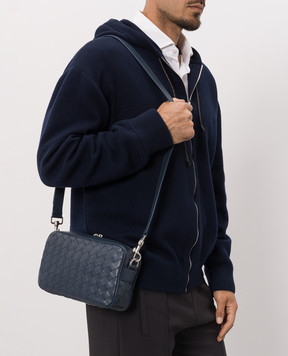 Bottega Veneta Blue leather bag with branded weaving 755923V2HL1