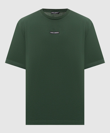 Green t-shirt with logo patch