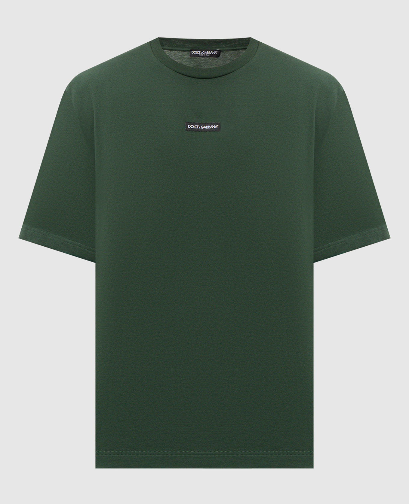 Green t-shirt with logo patch