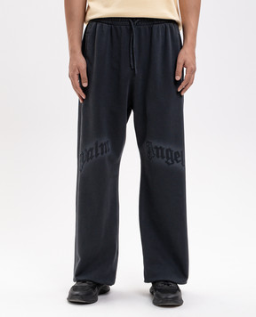 Palm Angels Grey joggers with logo print PAMCH001FL003
