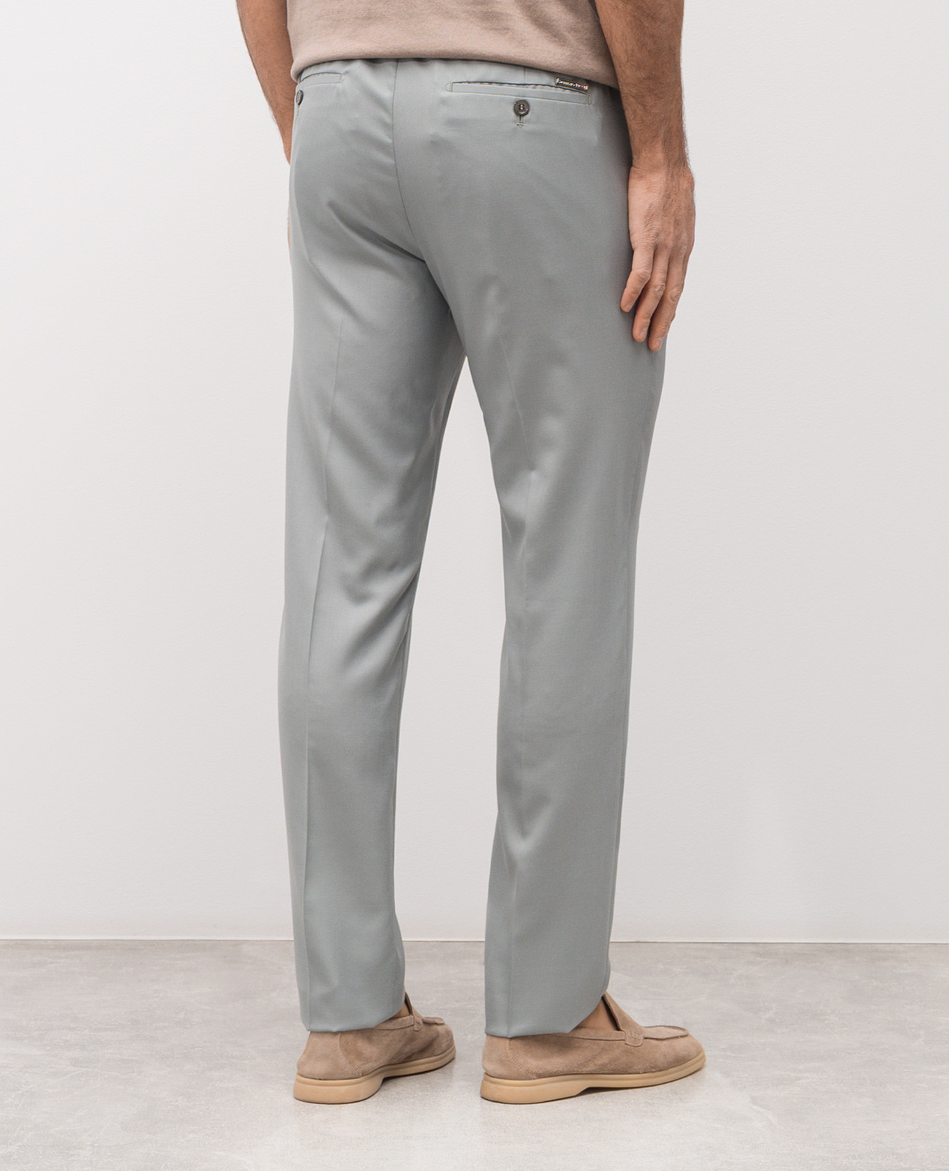 Green wool and silk pants Stefano Ricci 4