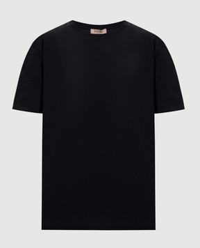Twinset Black T-shirt with textured logo 261TT2450