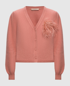 Twinset Pink cardigan with brooch 262TP3261