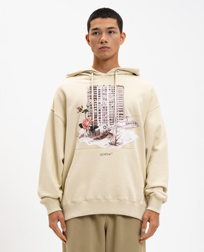 Off-White Beige Building hoodie 44MBB085F5F003