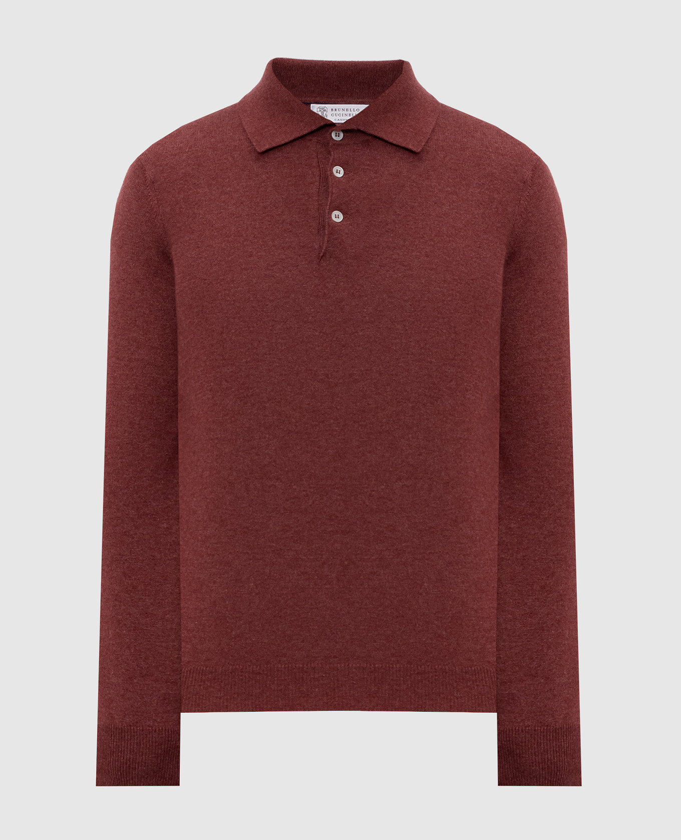 Burgundy cashmere polo shirt