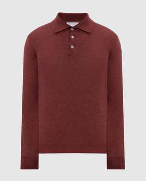 Brunello Cucinelli Burgundy cashmere polo shirt M2200295
