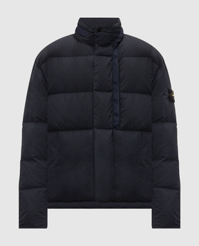 Stone Island Blue down jacket with logo patch L2S154100046S0462