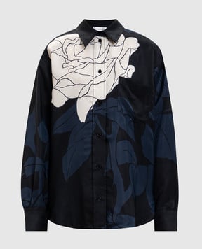 Victoria Beckham Black blouse with floral print 1224WSH005278R