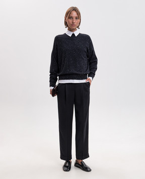 Peserico Blue wool trousers with lapels A0408203359