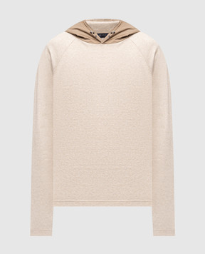 Sease Beige linen hoodie WH050TJ202