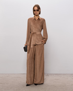 Peserico Brown corduroy shirt A06284D00A02246