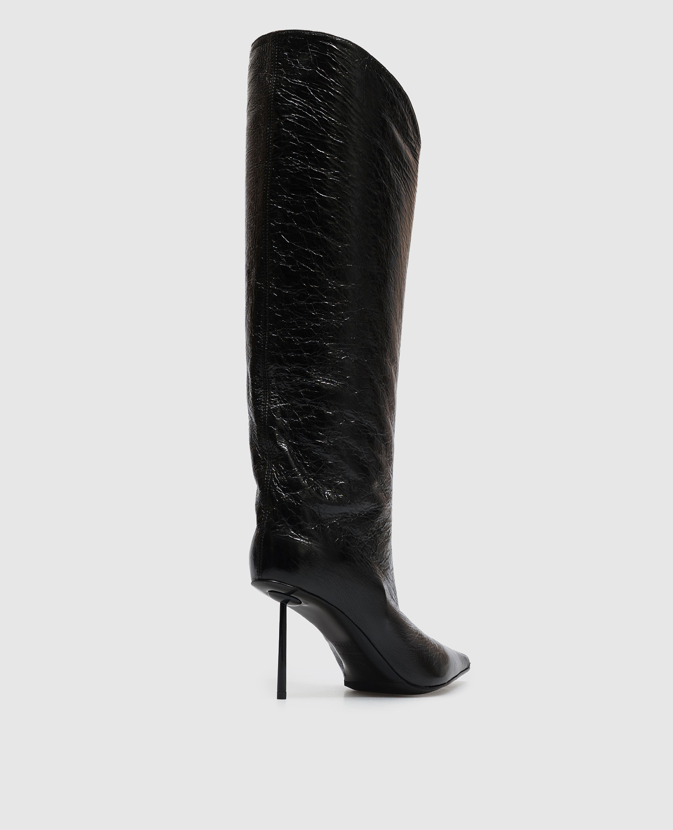 Futura black leather glossy boots Le Silla 3