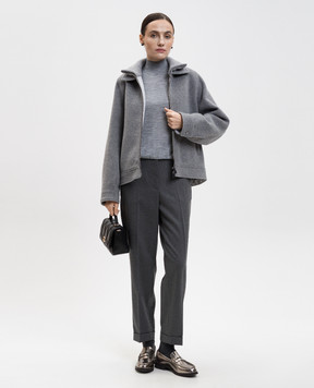 Peserico Grey melange wool golf jacket S99425F1809770