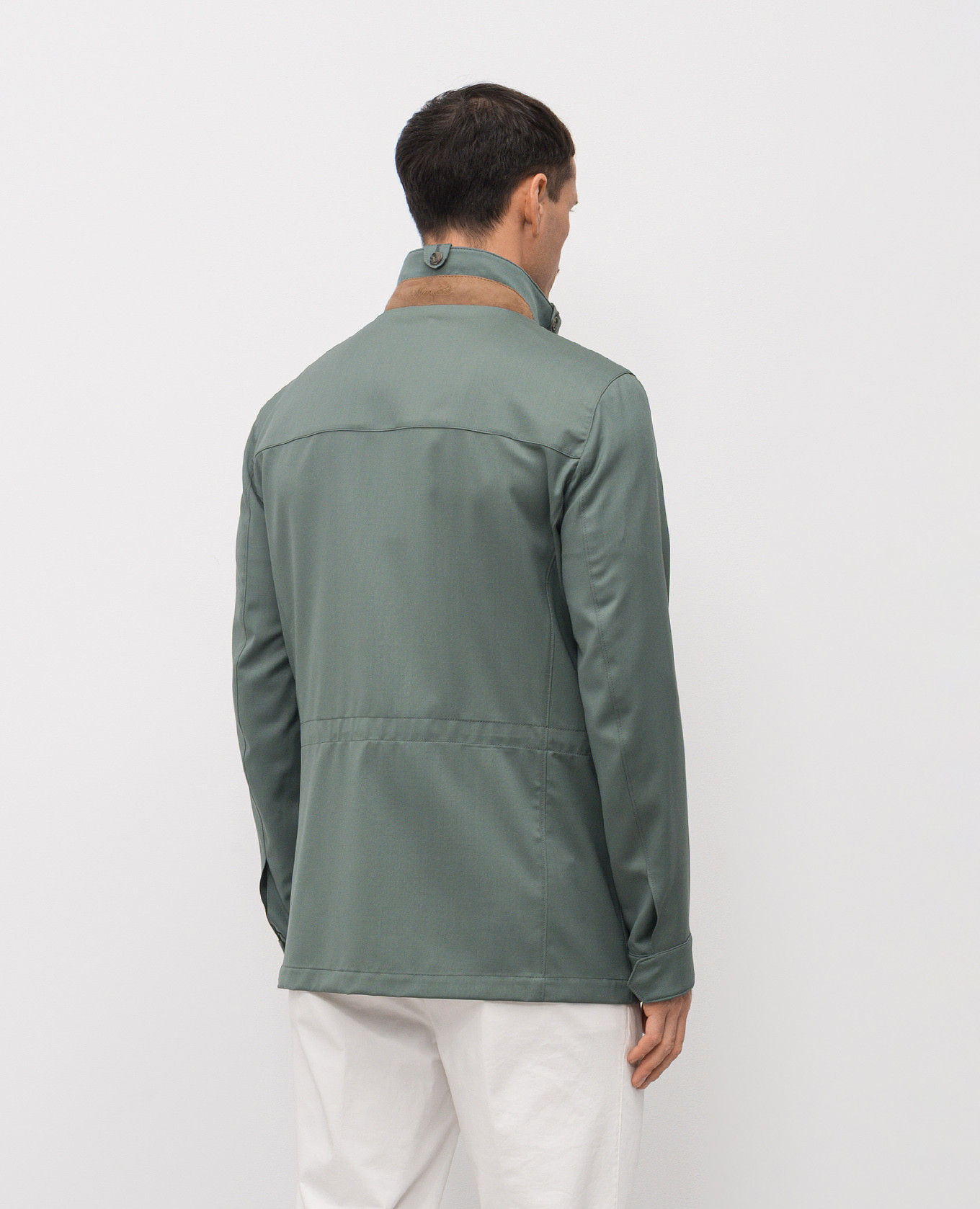 Green wool jacket with logo Enrico Mandelli 4