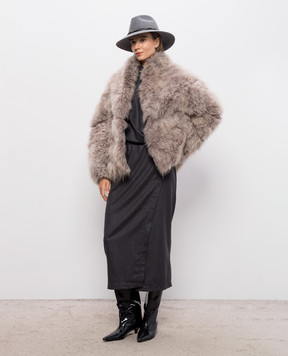 Simonetta Ravizza Beige Duck goat fur coat F06JA416H30
