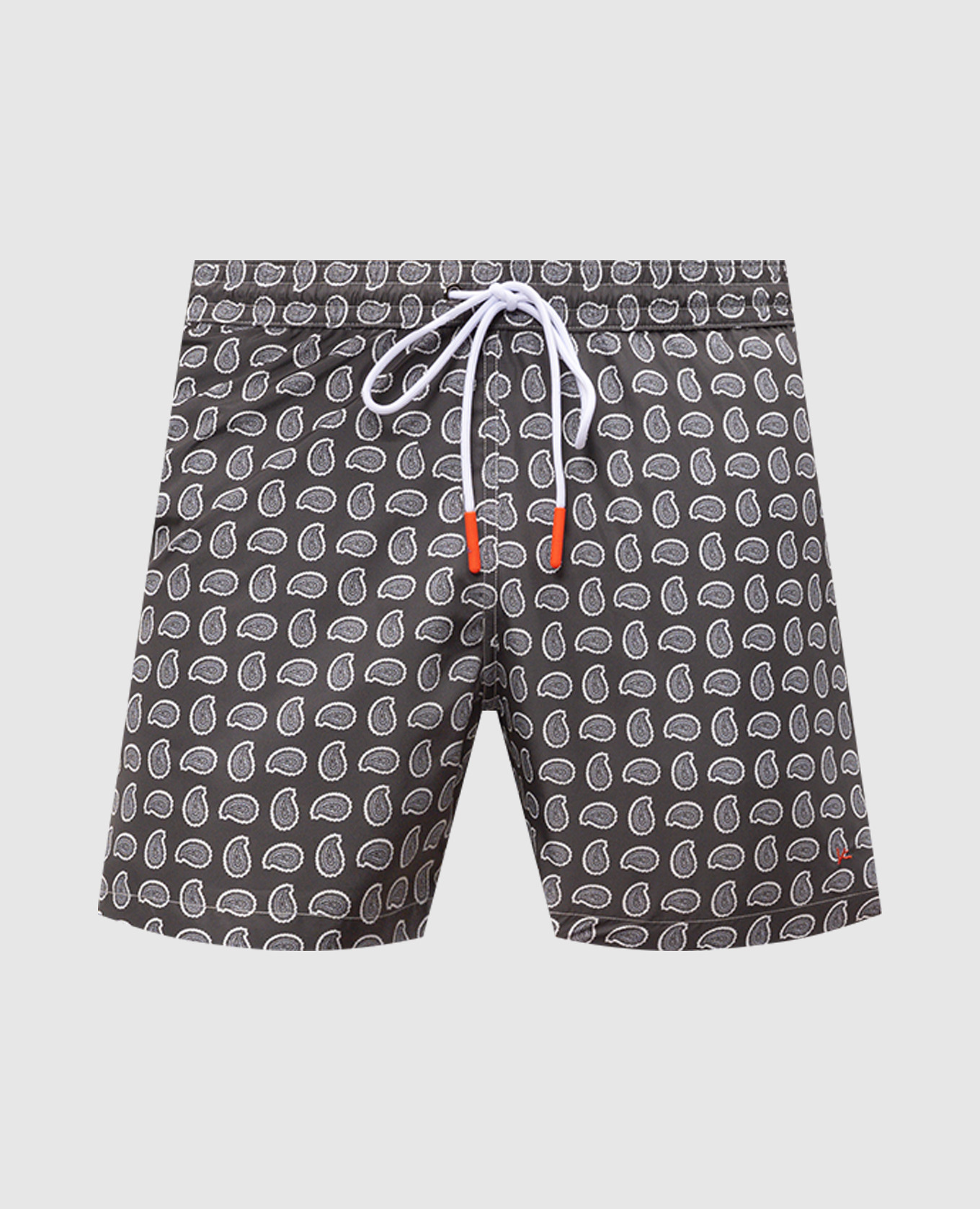 Grey paisley swim shorts