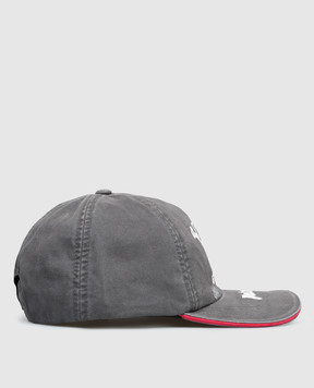 Palm Angels Gray cap with print PMLB104S26FAB006