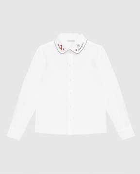Dolce&Gabbana Children's white shirt with logo embroidery L56S70FU5HW812+