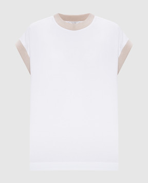 Peserico White T-shirt with cuffs A06935J0A0079