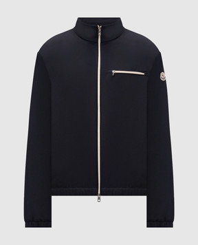 Moncler Blue sports jacket with logo patch L20911A00049599LT
