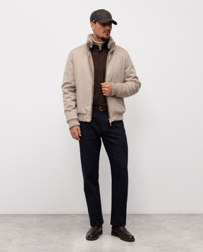 Cashmere&Whiskey Brown shirt with woven pattern 43752091148