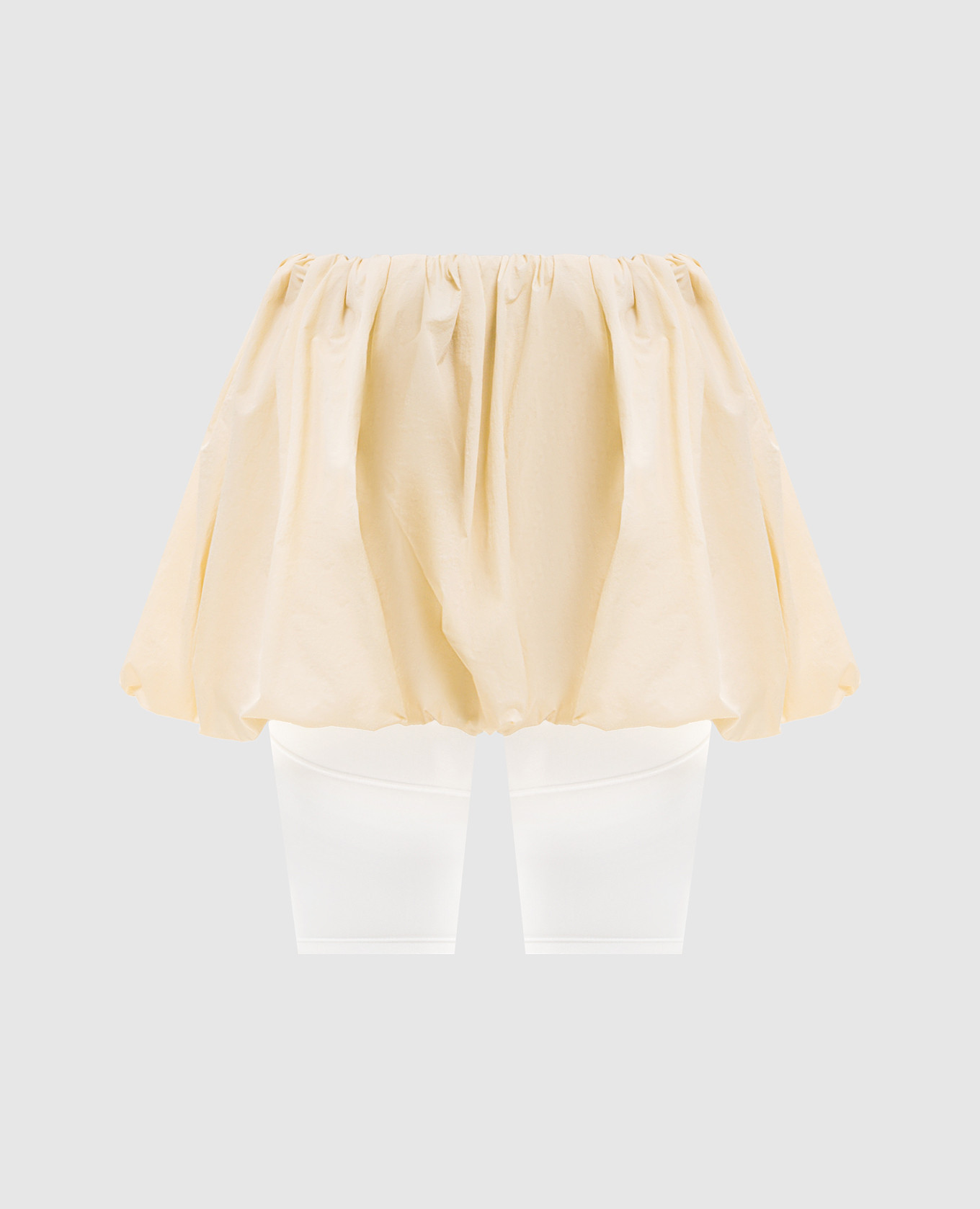Yellow mini skirt with drapery