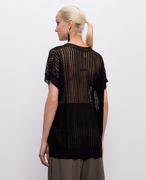 UMA WANG Black linen top UK7122