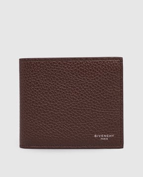 Givenchy Brown leather wallet with logo print BK60GUK21M
