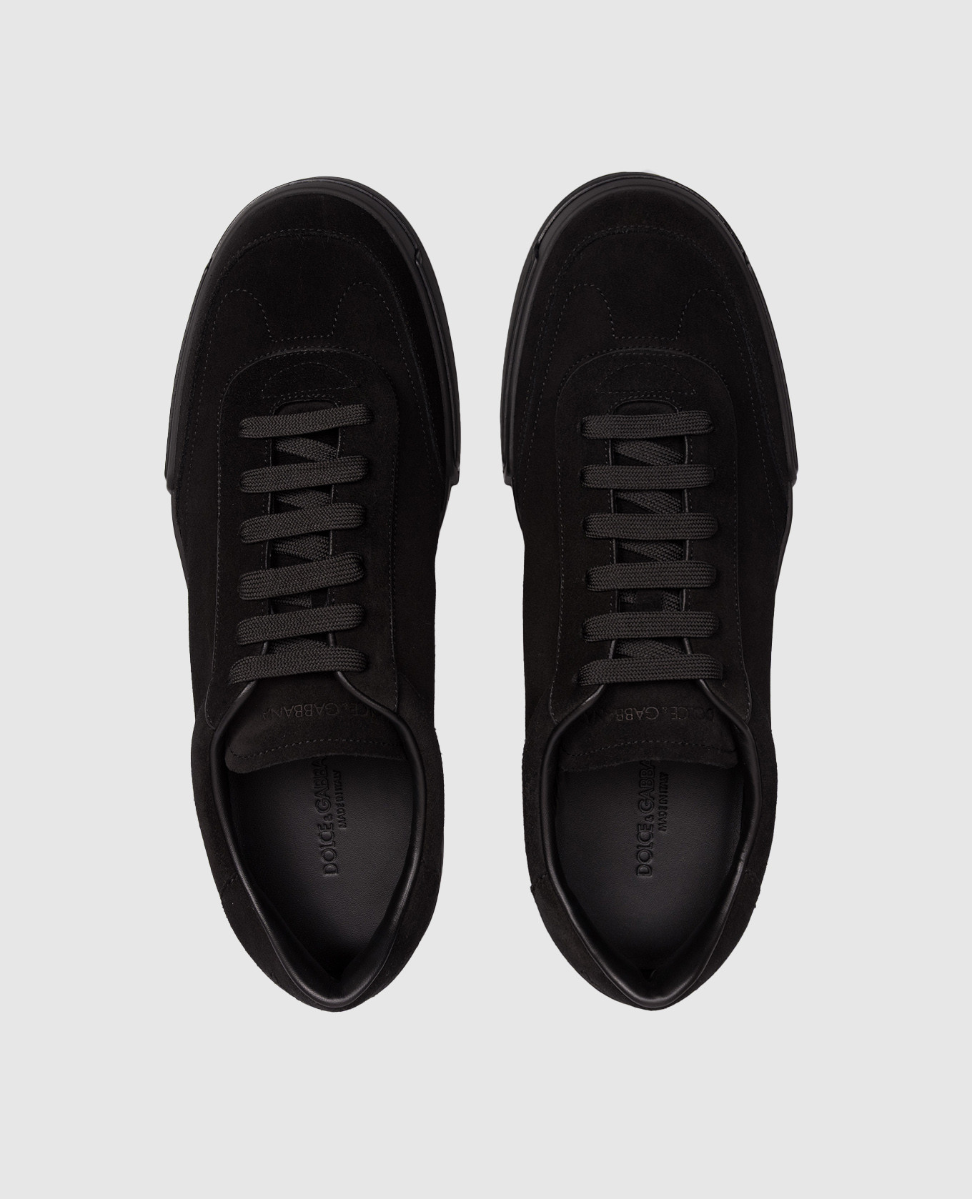 Black suede sneakers with embossed logo Dolce&Gabbana 4