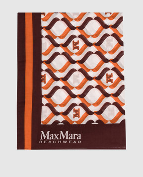 Max Mara White BCHELFI pareo with contrasting print BCHELFI
