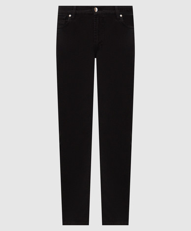 Schwarze Jeans mit Logo-Aufnäher