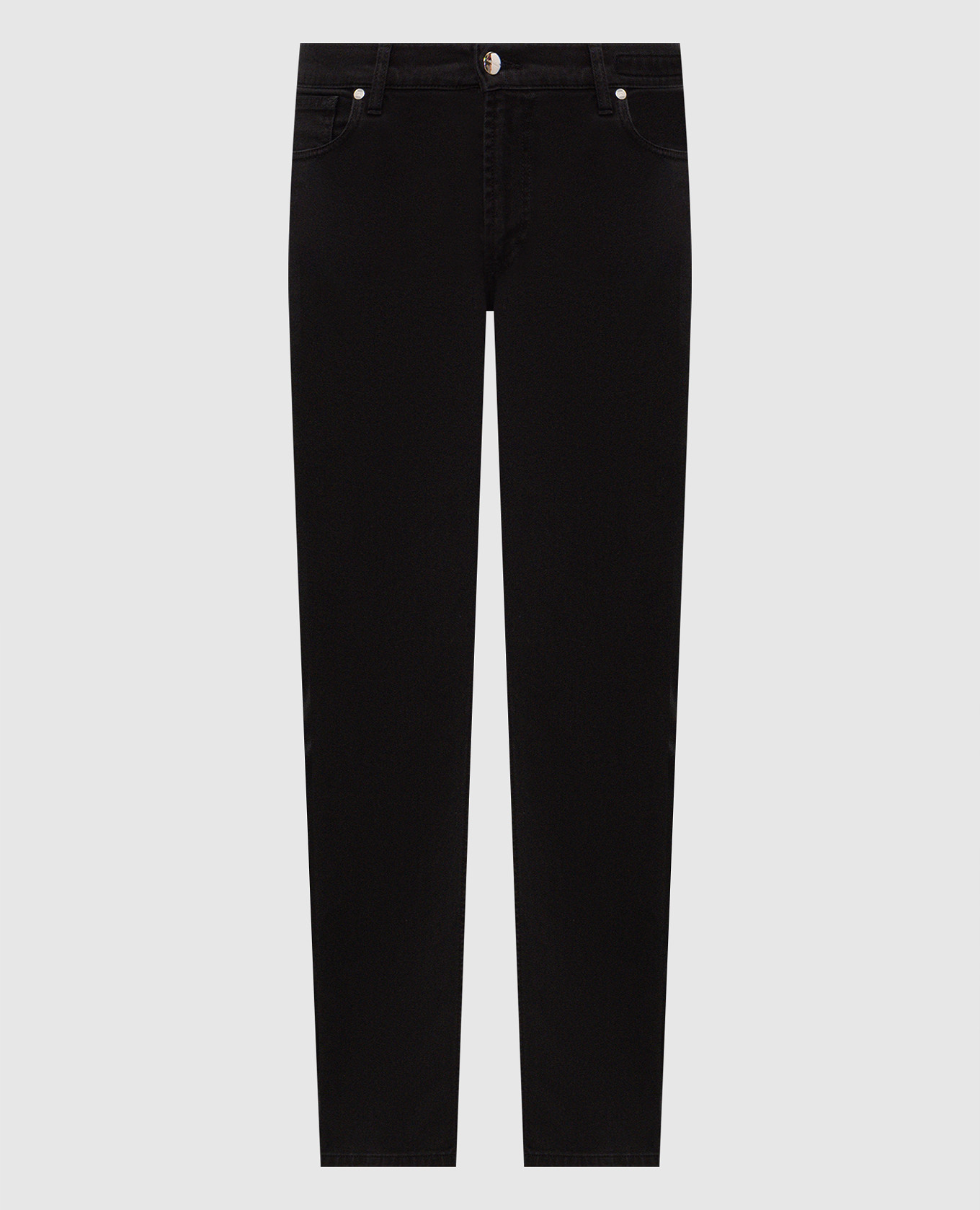 Black jeans with logo patch