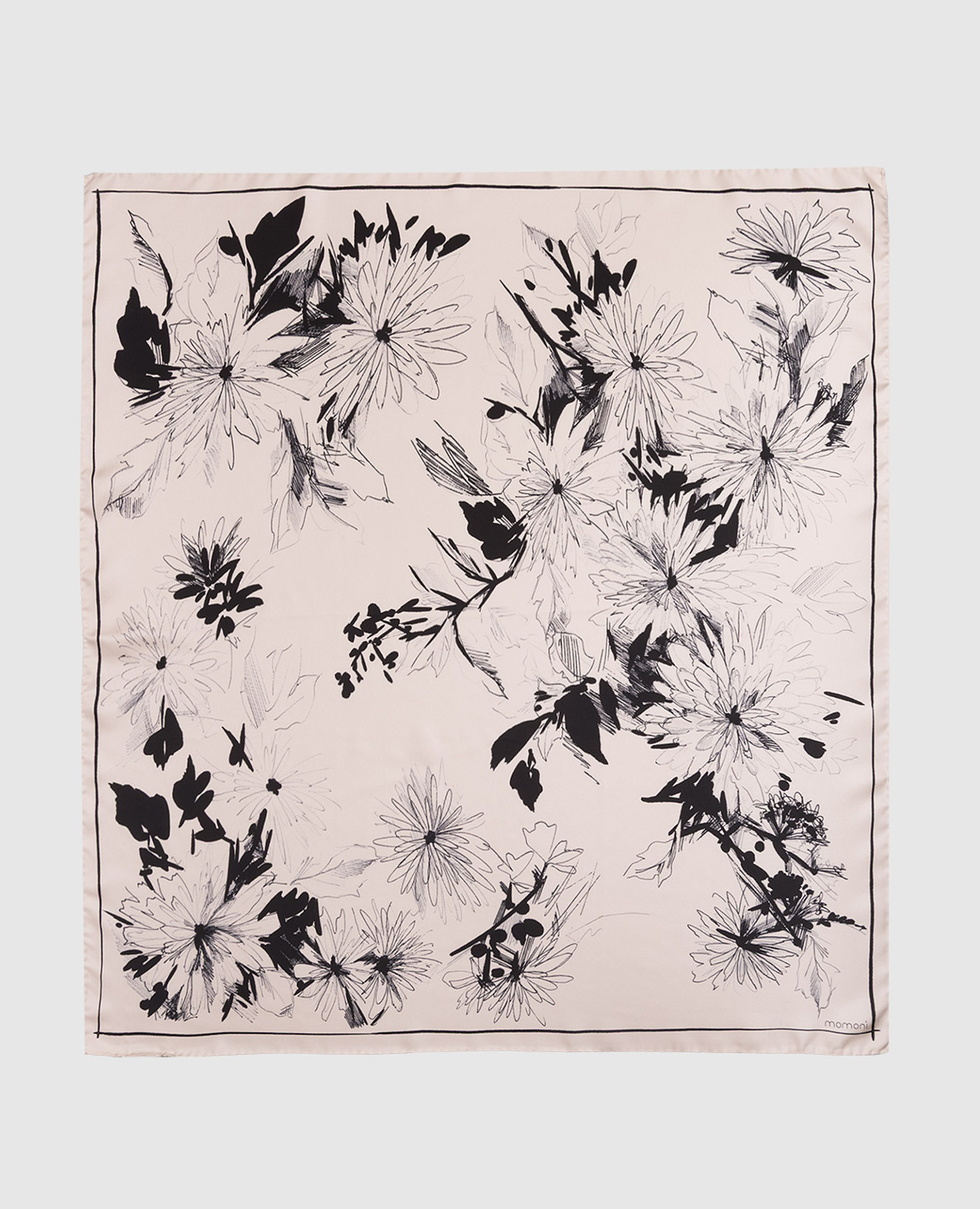 

Beige printed silk scarf Momoni