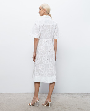 3.1 Phillip Lim White shirt dress with floral pattern S26291083TFE