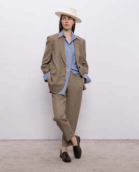 Brunello Cucinelli Blue striped shirt MH749MX706