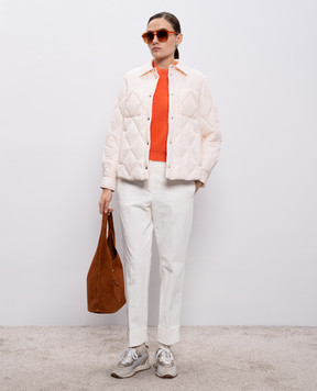 Peserico Pink quilted jacket with monil chain S2340306984