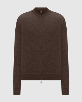 Doriani Cashmere Dark brown cashmere cardigan 1203010