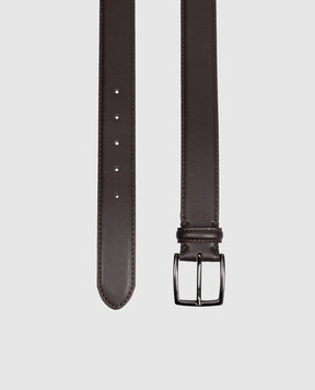 Peserico Brown leather belt with logo print R72032C0CC764