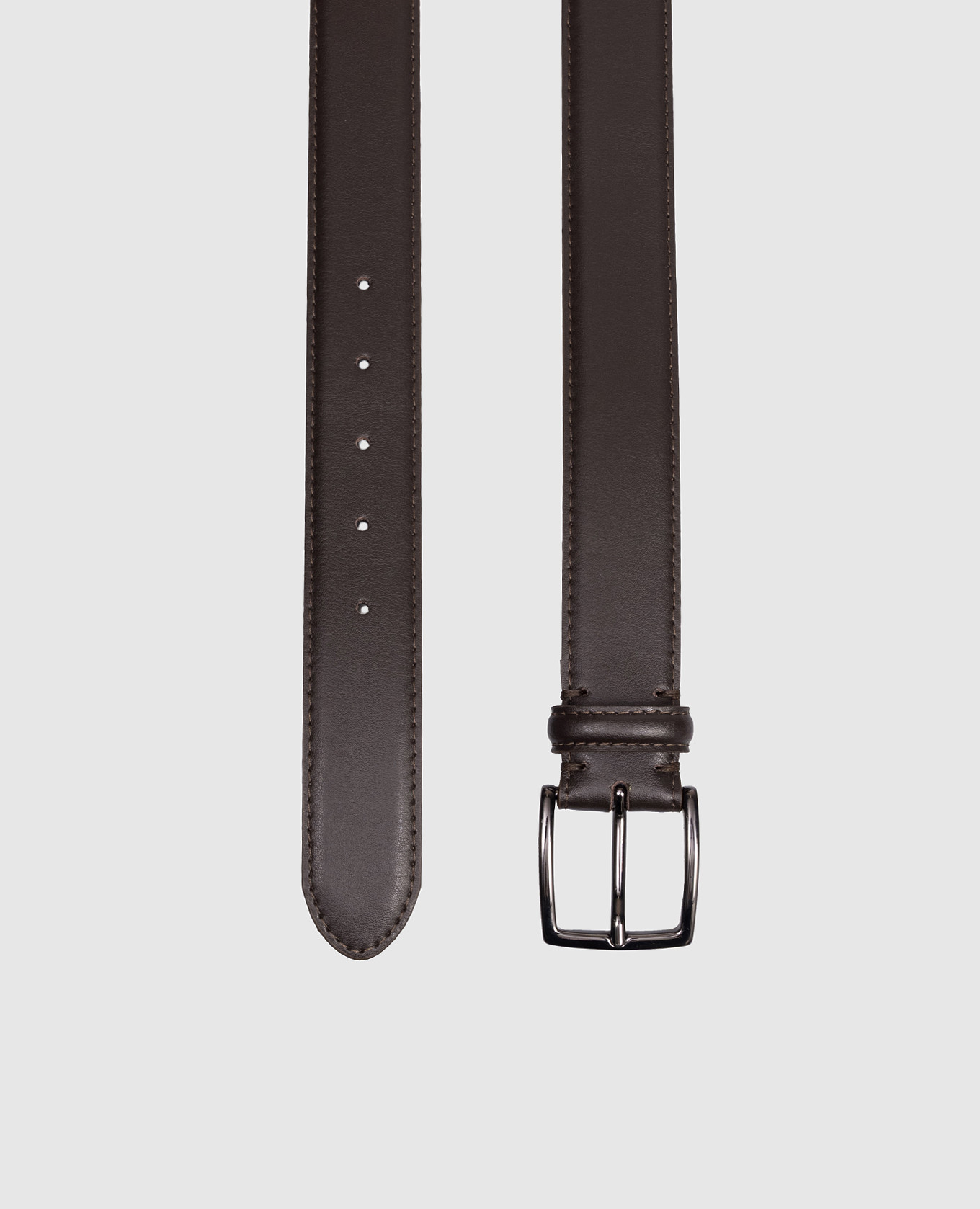 

Brown leather belt with logo print Peserico