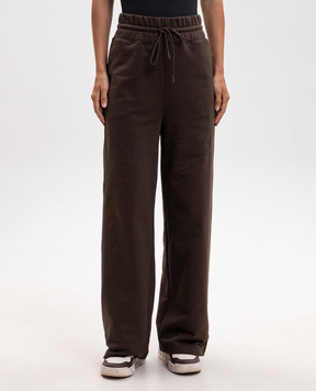Twinset Brown sweatpants with textured logo 262TP272C