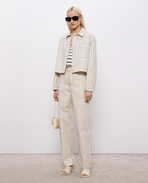 Fendi Beige striped pants FLP882AOHT