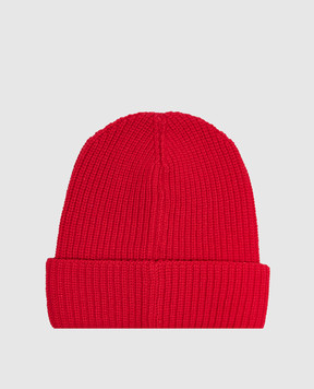 Moncler ENFANT Children's red hat made of wool and cashmere L29543B00016M4281