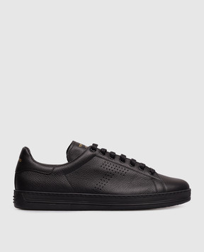 Tom Ford Black leather Warwick sneakers J1507LCL045L
