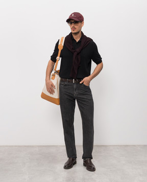 Brunello Cucinelli Black shirt with woven pattern M29204006
