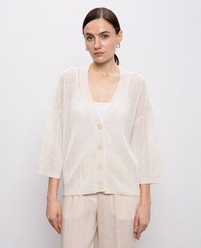 Peserico Ivory openwork cardigan A99032F129234R