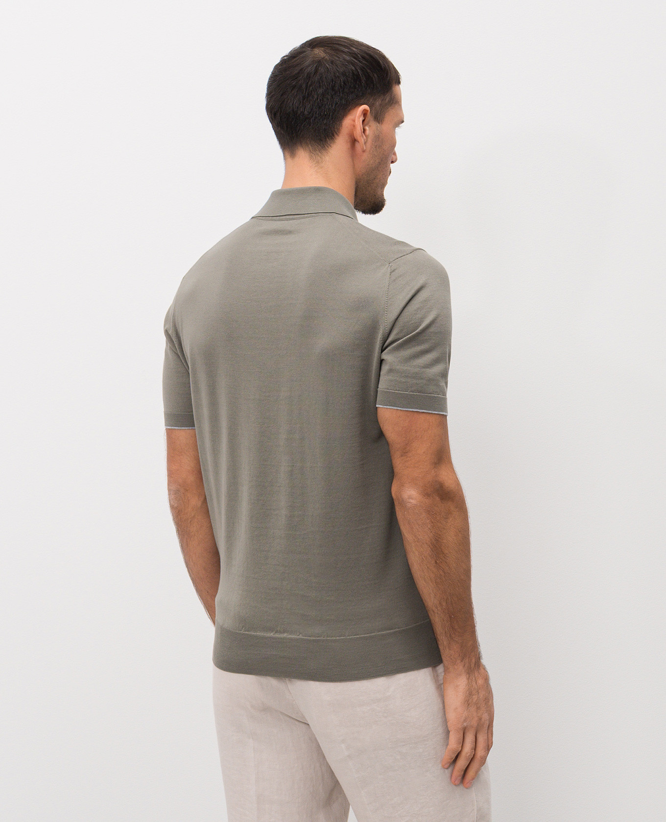 Khaki polo shirt Brunello Cucinelli 4